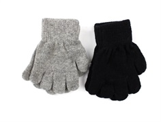 CeLaVi mittens knit grey/black uld/nylon (2-pack)